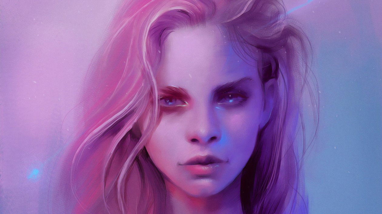 Pink Girl Portrait Art 4k