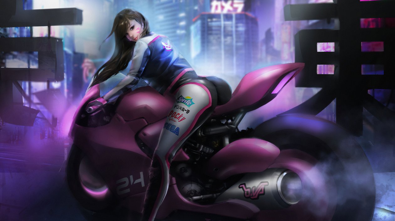 Dva Overwatch Scifi Biker 4k
