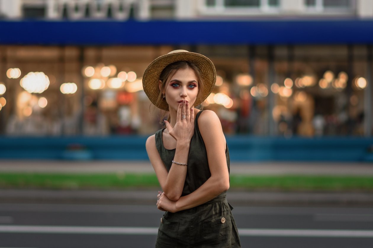 Girl Giving Flying Kiss