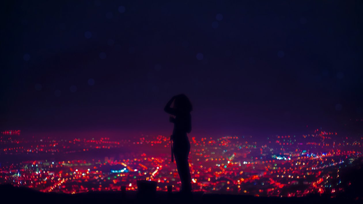 Woman Standing Silhouette