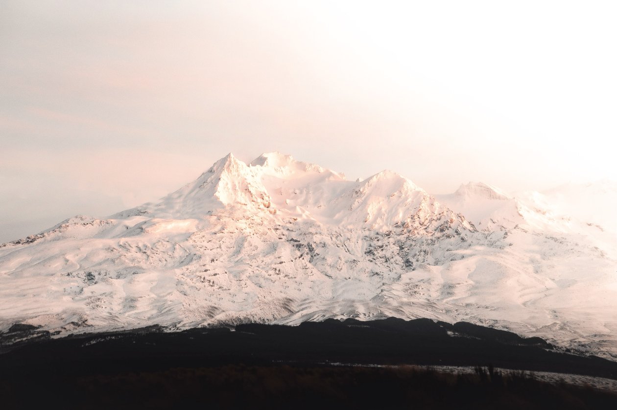 Mount Ruapehu Covered In Snow 4k
