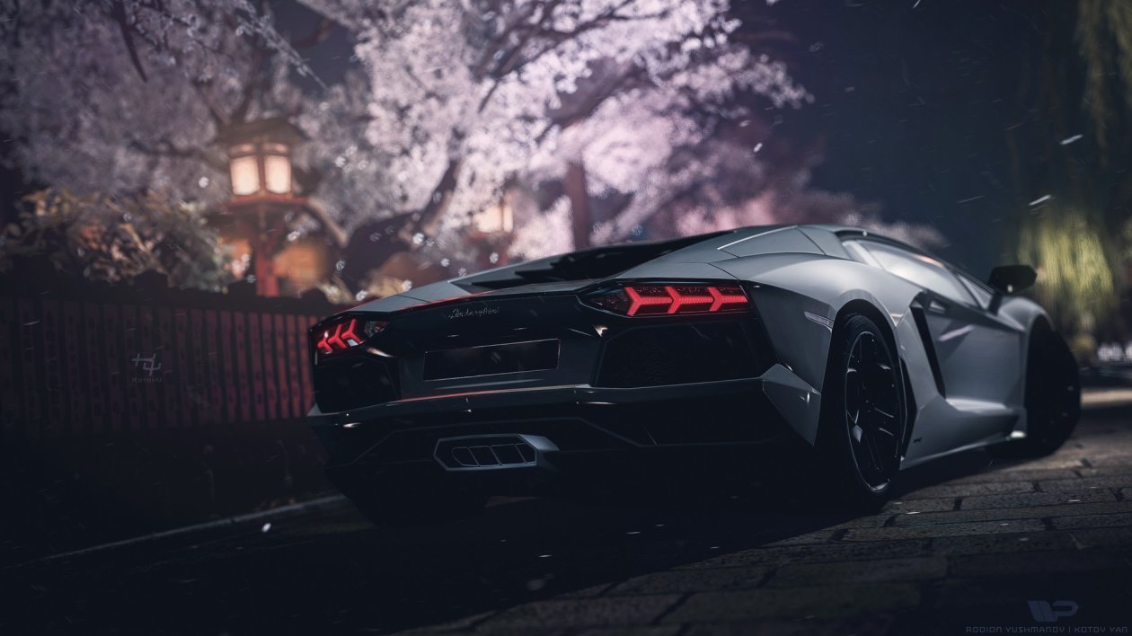 Grey Lamborghini Aventador