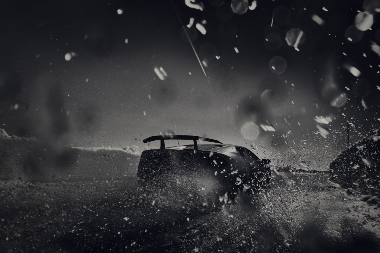 Lamborghini Huracan Performante Rear Monochrome