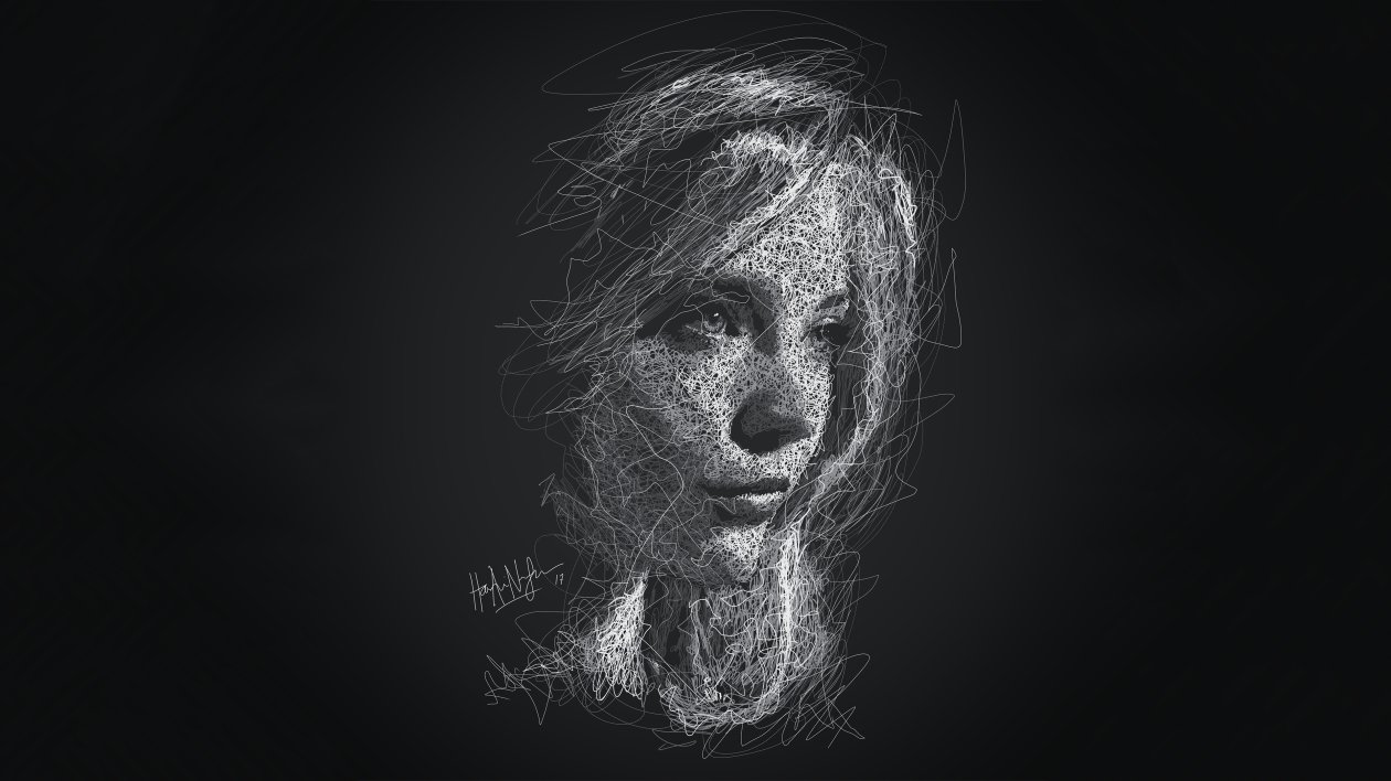 Natalie Dormer Scribble Artwork 4k