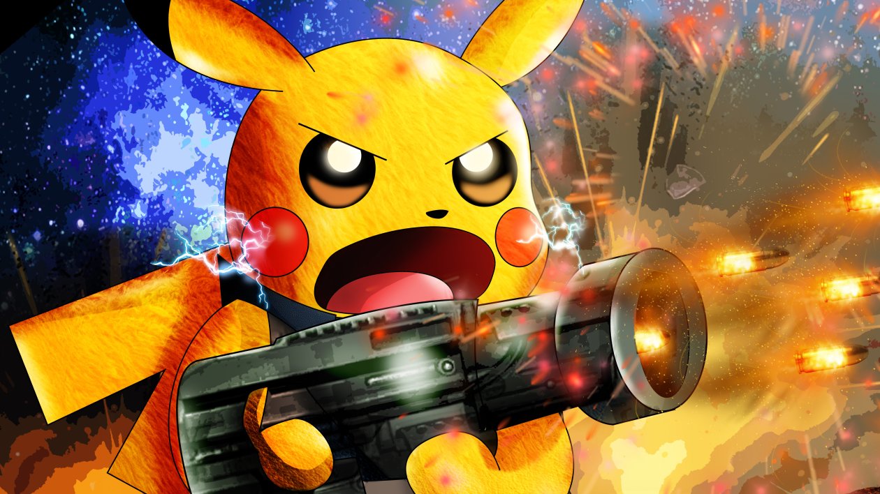 Pikachu As Rocket Raccoon