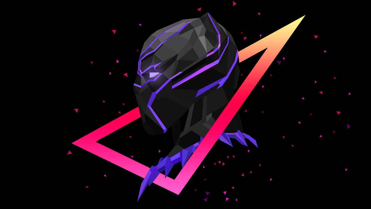Low Poly Art Black Panther