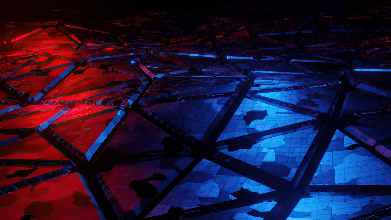 Red And Blue Broken Abstract 4k