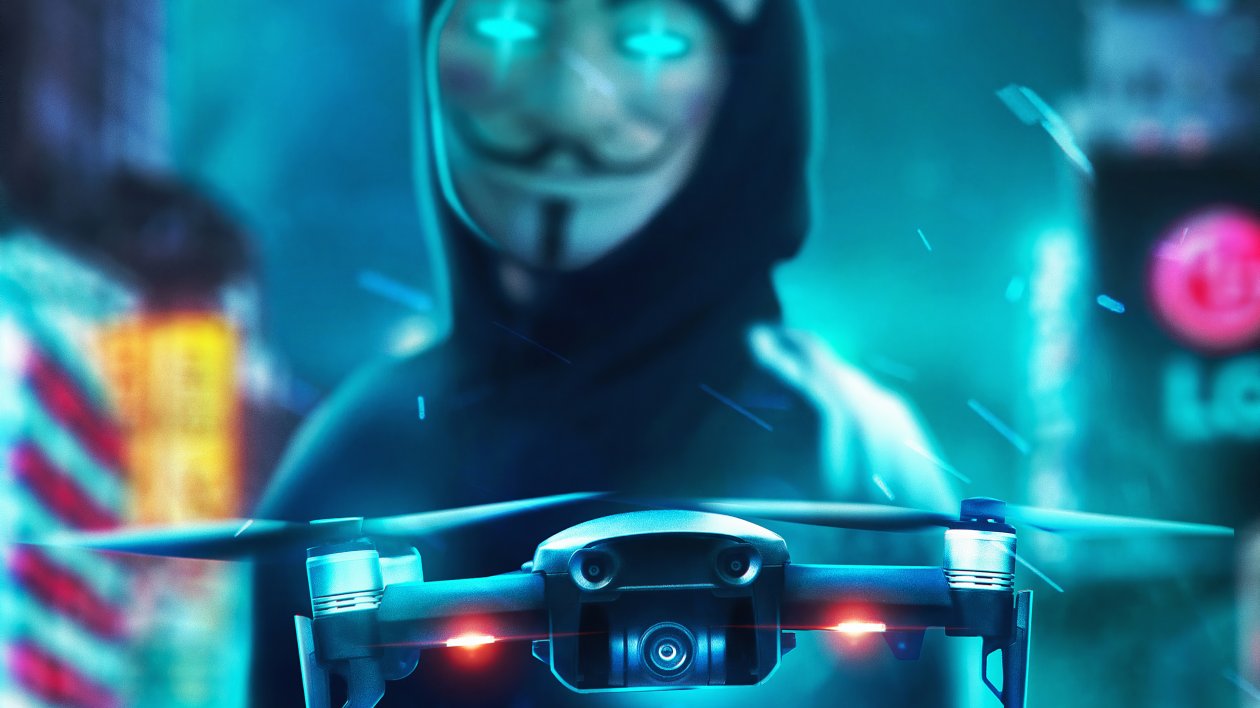 Anonymus Boy With Drone 4k