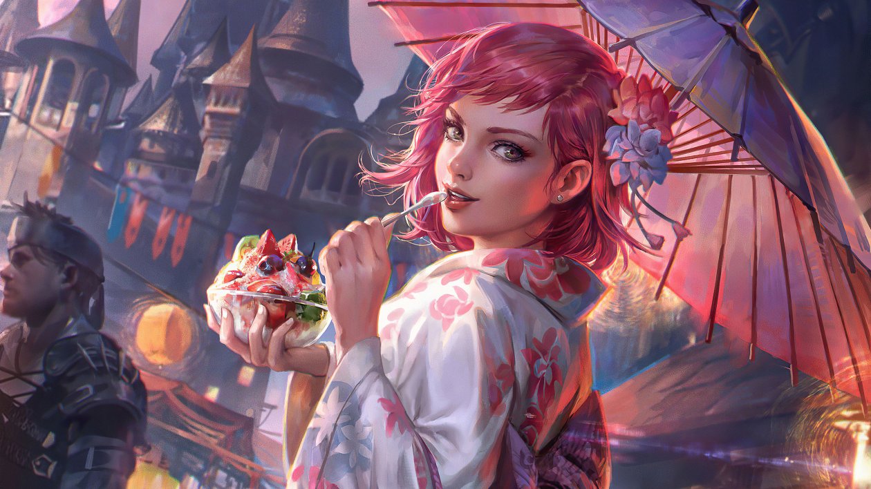 Girl Eating Fruits