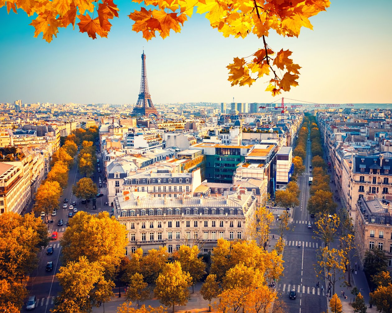 Eiffel Tower Paris City Autumn 4k 5k