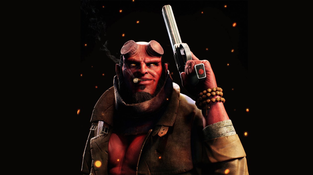 Hellboy Smoking Cigarette With Gun