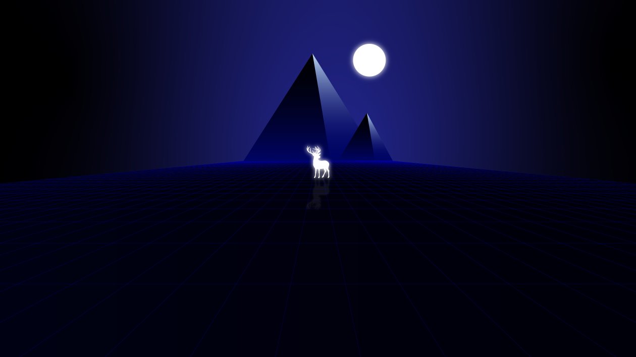 Synth Wave Pyramids And Deer 8k