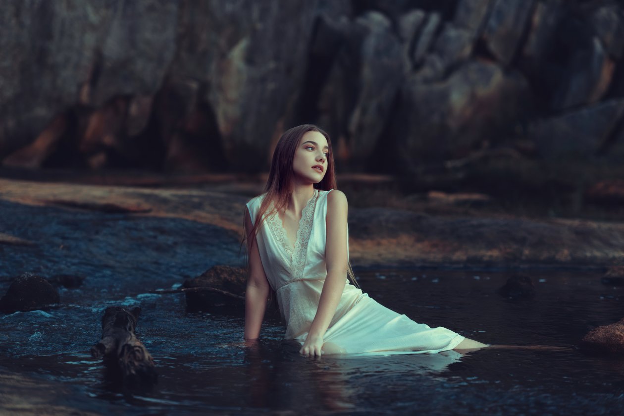 Beautiful Girl Red Hair On Beach 4k