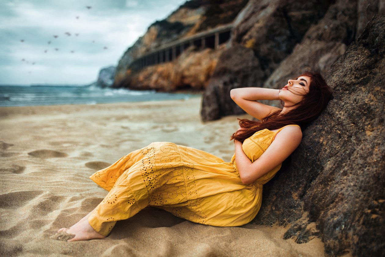 Beach Girl Long Hair Relaxing 5k