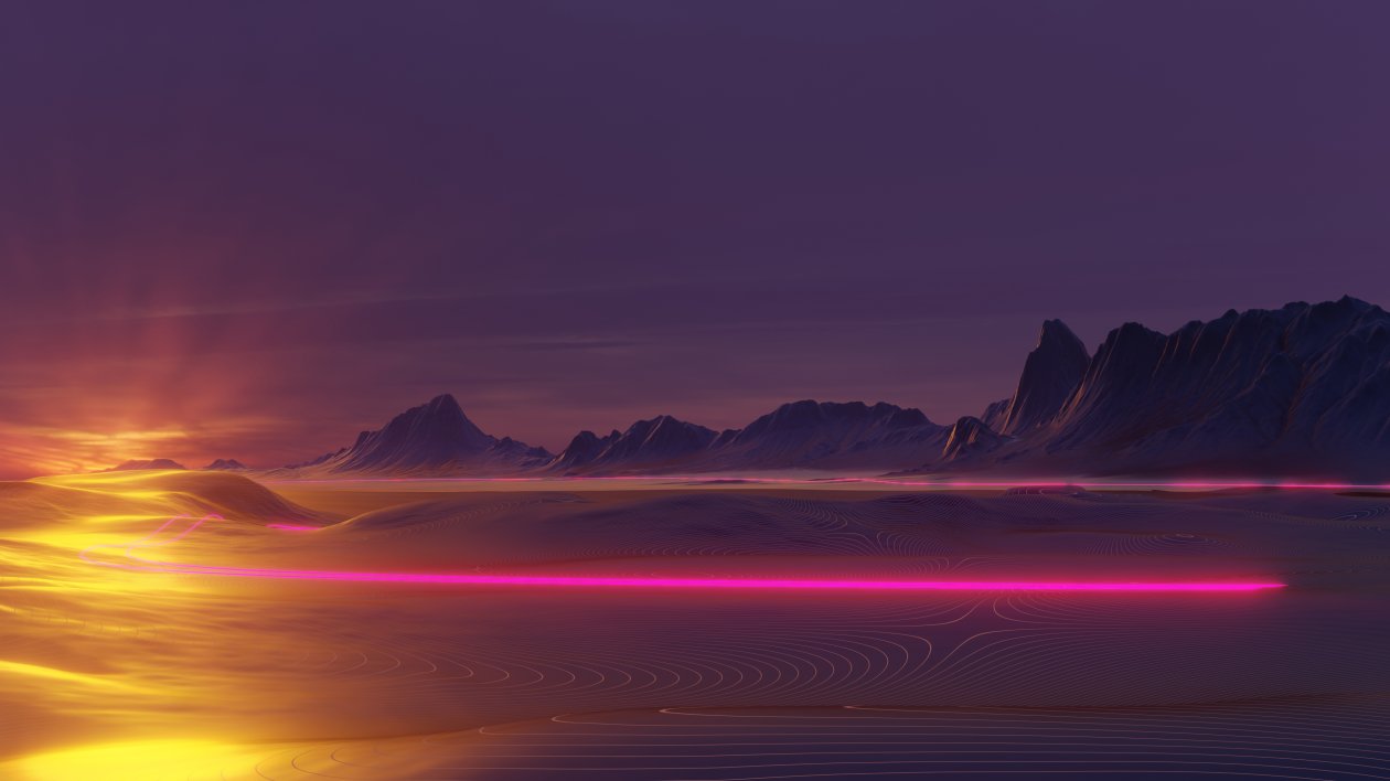 Neon Glow Outrun Synthwave 4k