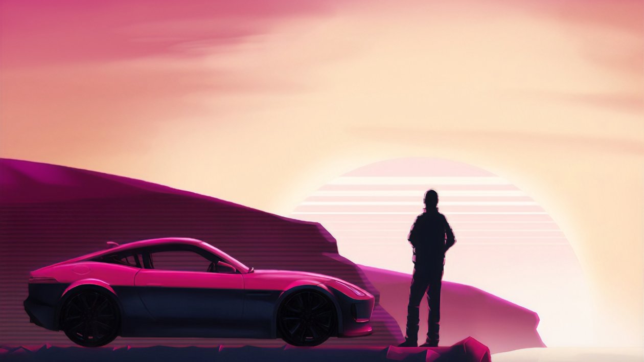 Synthwave Ftype Retro Rider