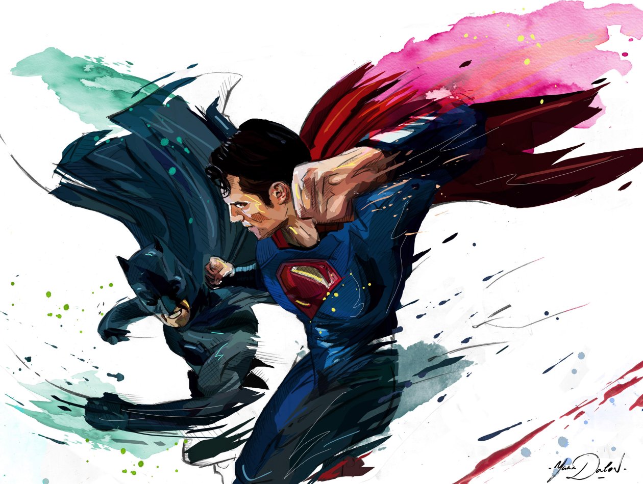 Batman And Superman Artwork 4k