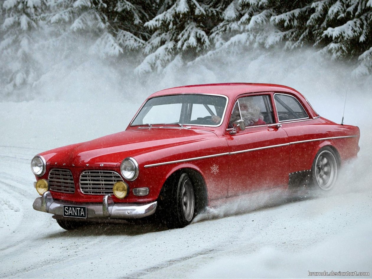 Santa Claus Drifting Car