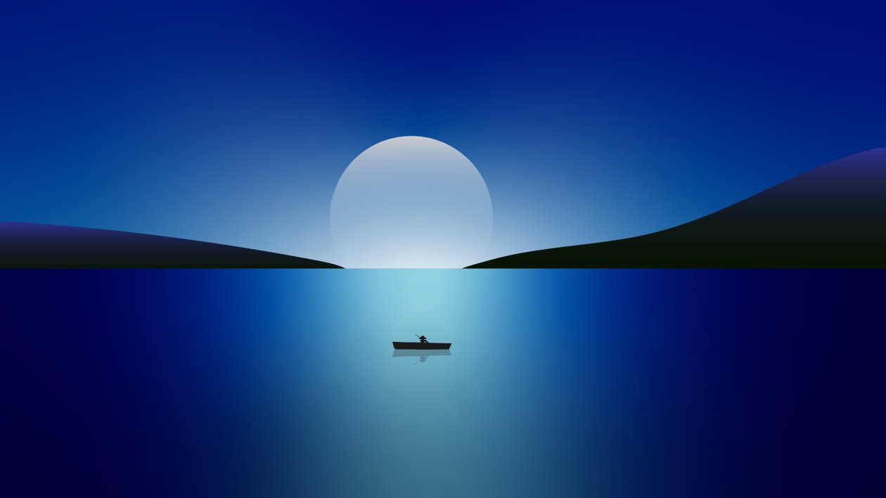Boat Sailor Moon Night Minimal 8k