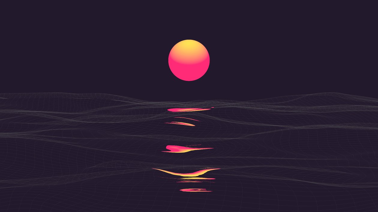 Pink Retrowave Sunset