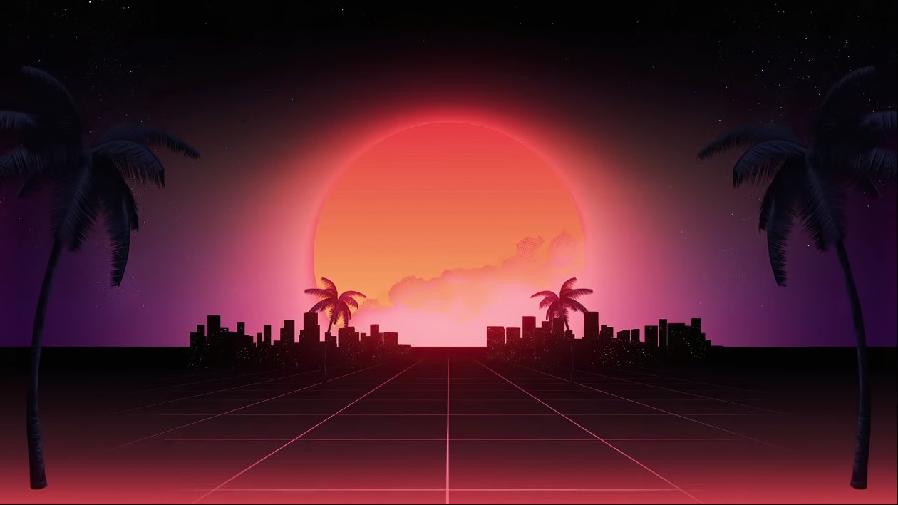 Retrowave Road To City 4k
