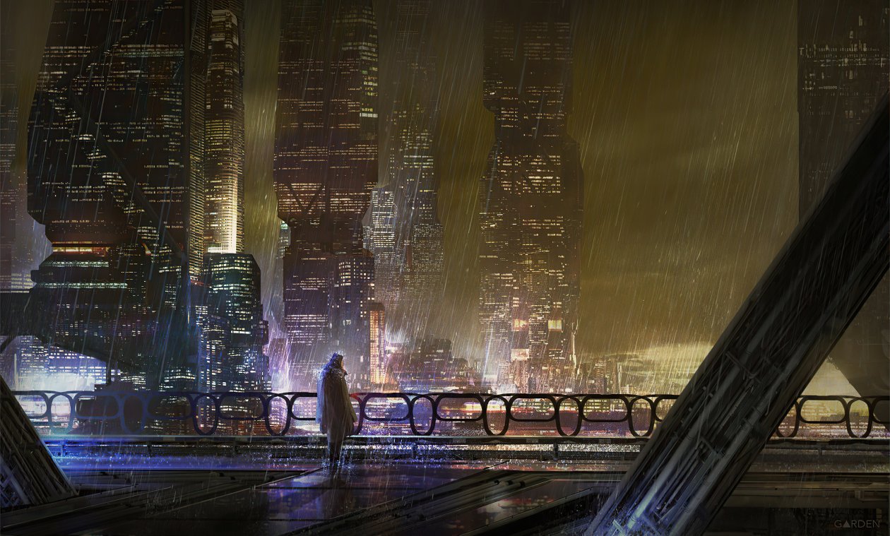 Scifi City Rain 5k
