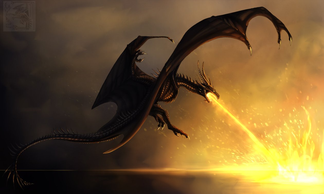 Dragon Burning Flames