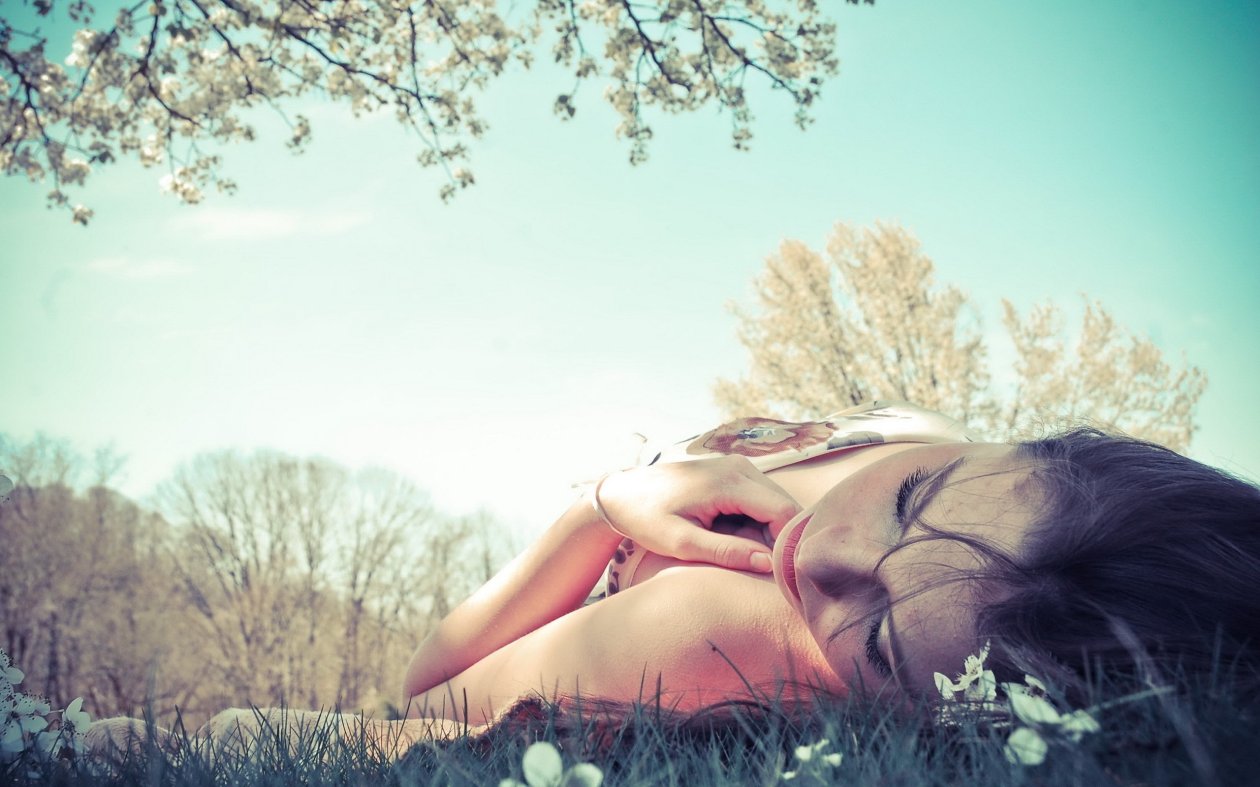 Girl Lying Grass