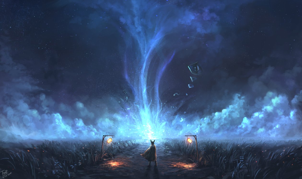 Warrior Bright Night Starscapes Digital Art Painting