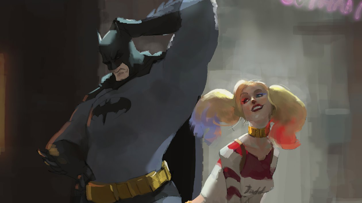 Batman With Little Harley Quinn