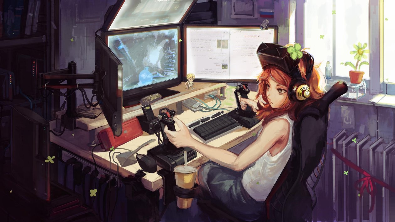Anime Gamer Girl