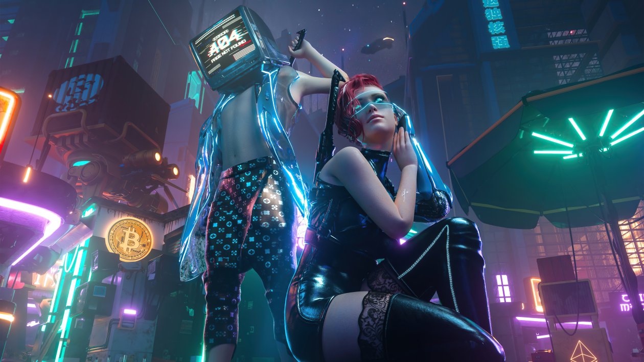 Cyberpunk City Boy And Girl 5k