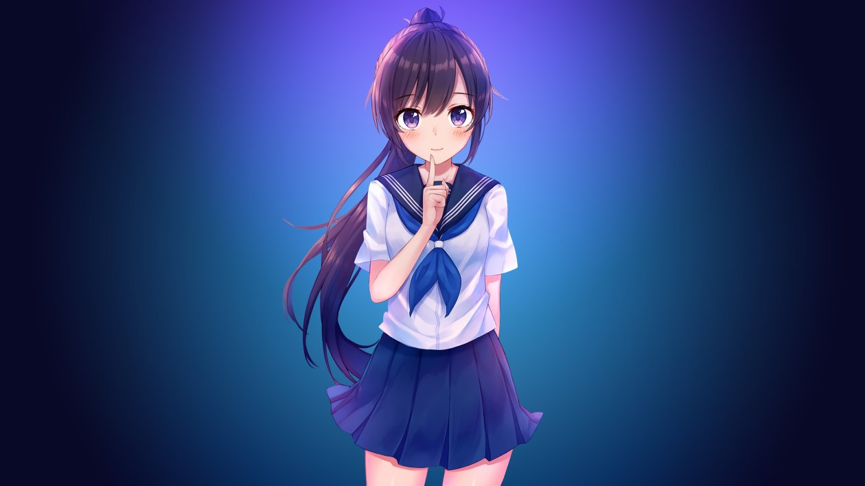 Anime Girl In School Uniform 4k