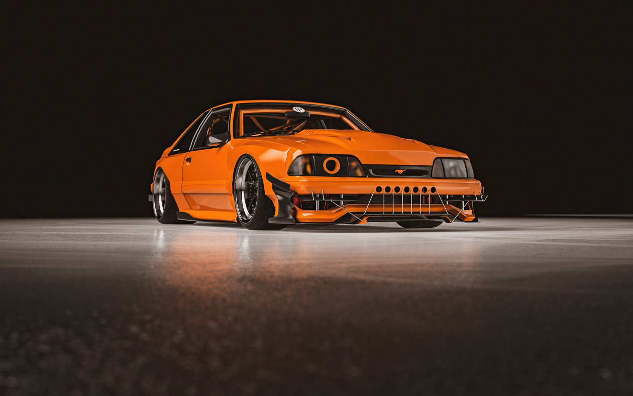 Ford Mustang Foxbody Wide 4k