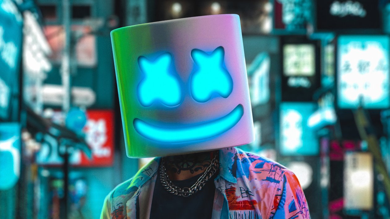 Marshmello Neon 4k
