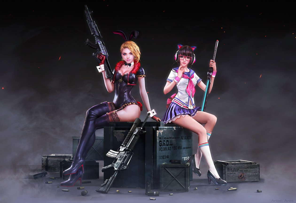 Rabbit Police Office And School Girl Pubg 4k