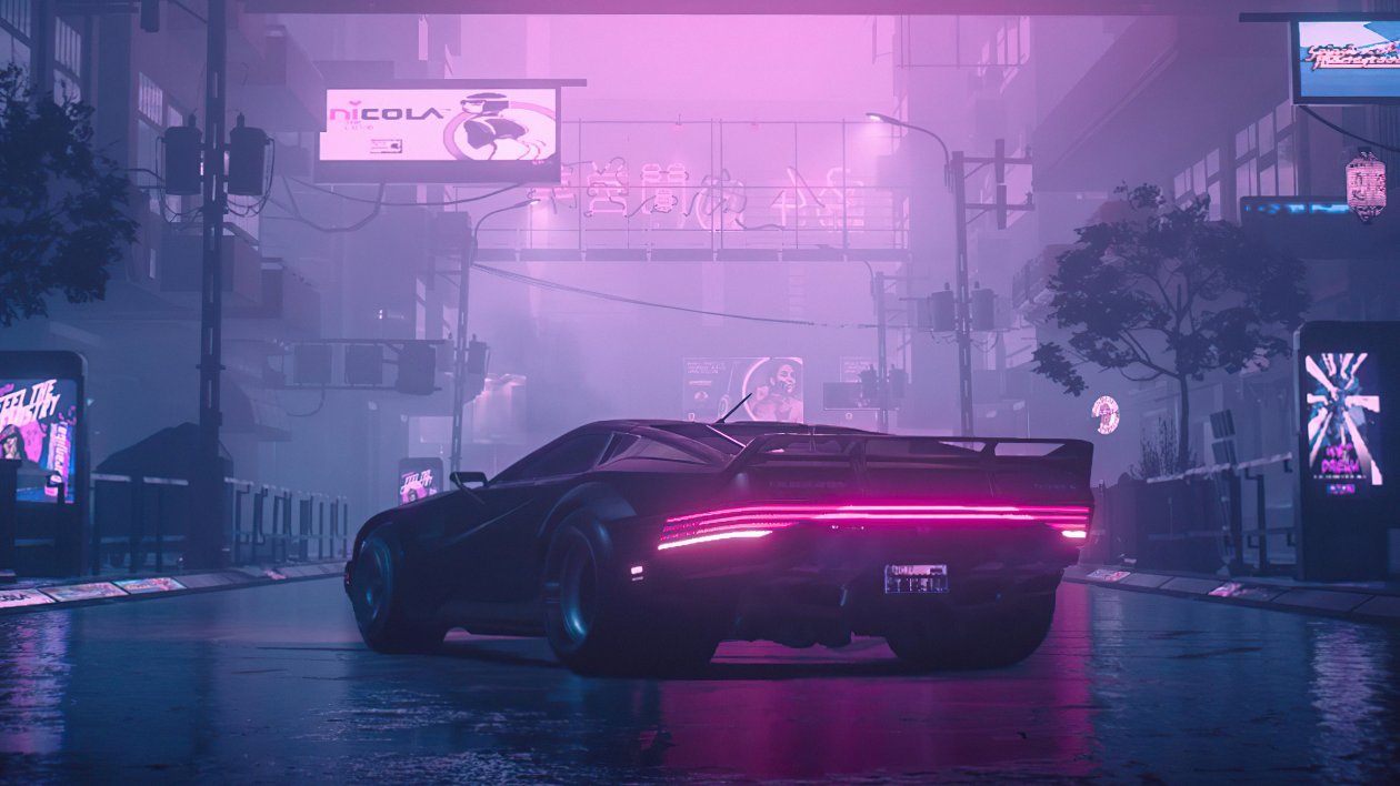 Quadra Turbo Neon Cyberpunk 2077 4k