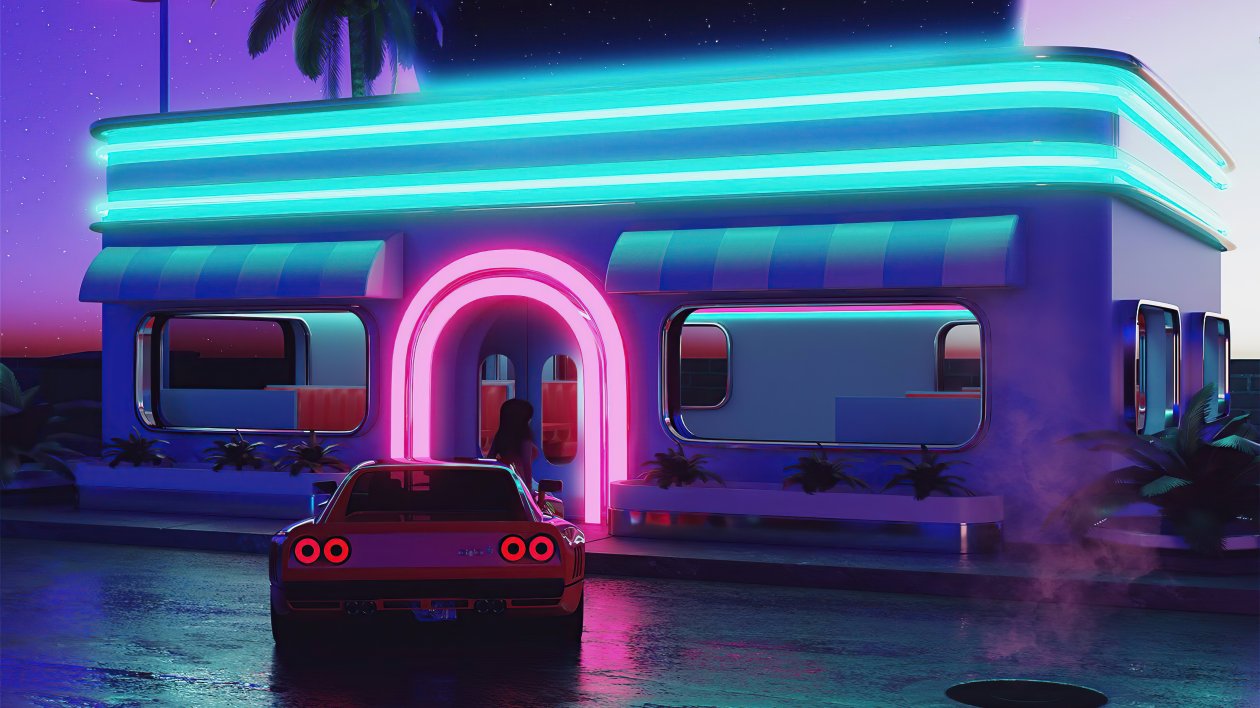 Night Dinner Retrowave 5k