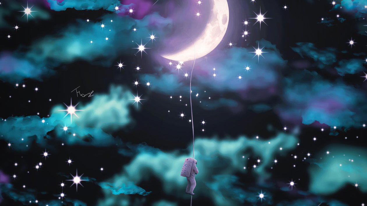 Astronaut Climbing To The Moon