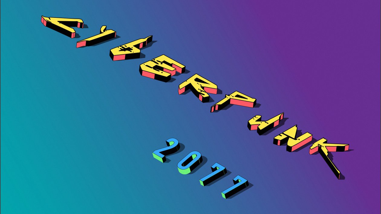 Cyberpunk 2077 3d Logo 4k