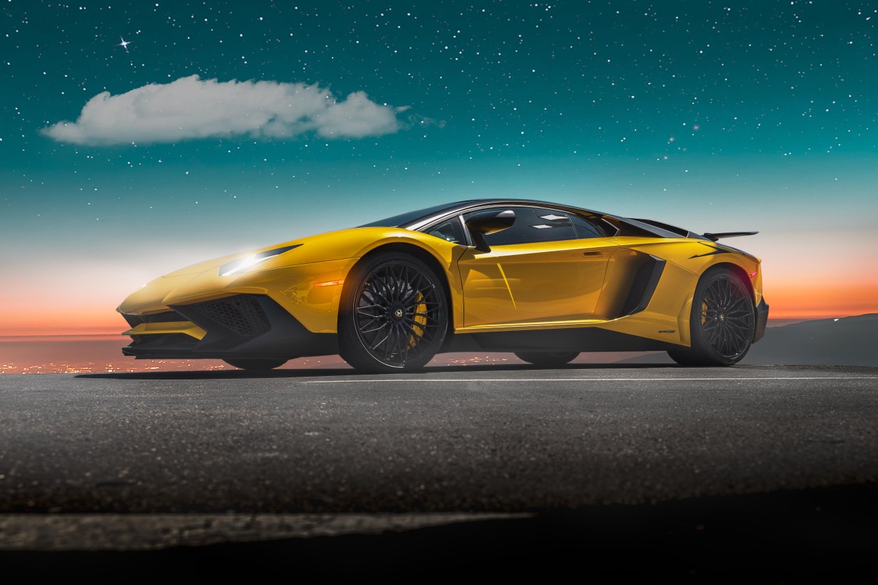 Yellow Lamborghini Aventador Sv 2020 5k