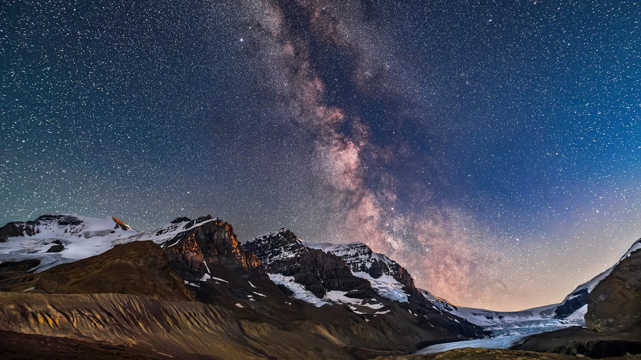 Milky Way And Galactic Core Area Over Mount Andromeda