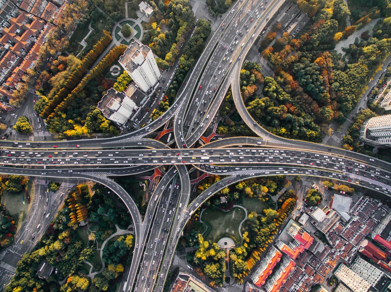 Shanghai Cross Bridge China Aerial View 4k
