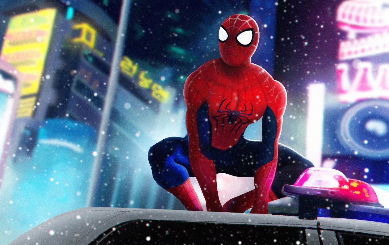 Spiderman On Police Car