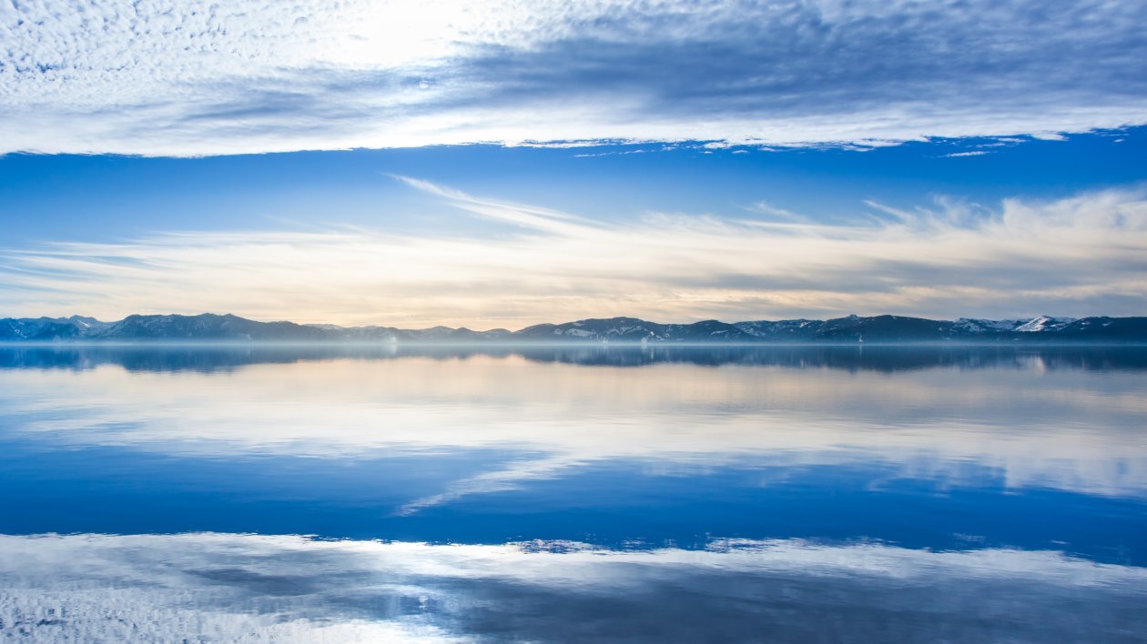 Mountains Clouds Lake 4k