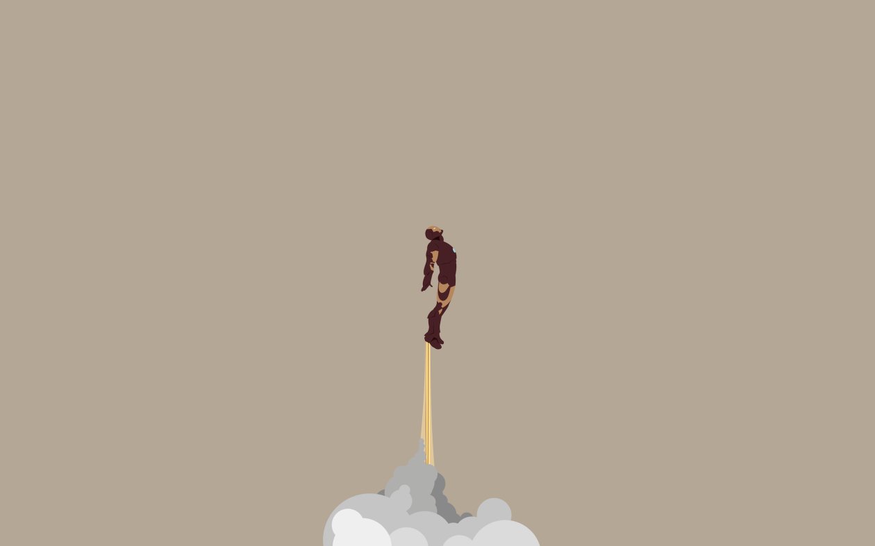Iron Man Flying Minimalism