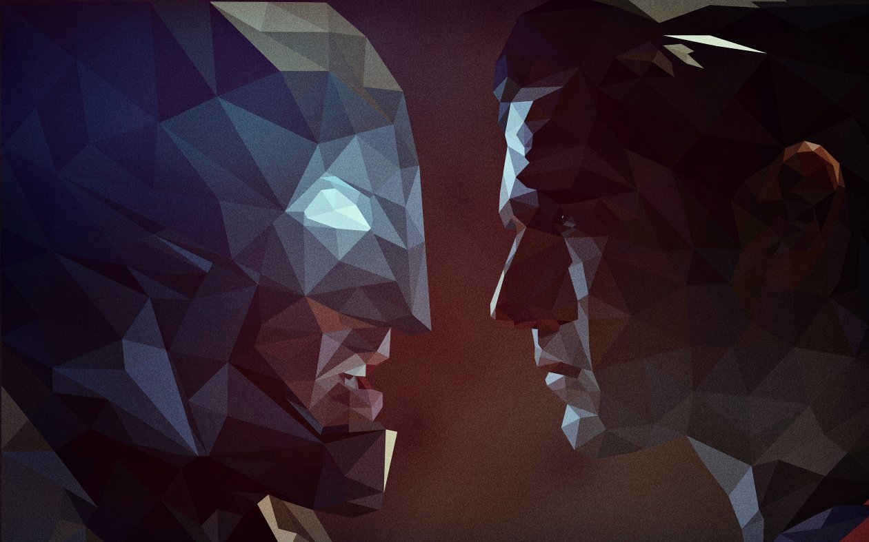 Superman And Batman Low Poly