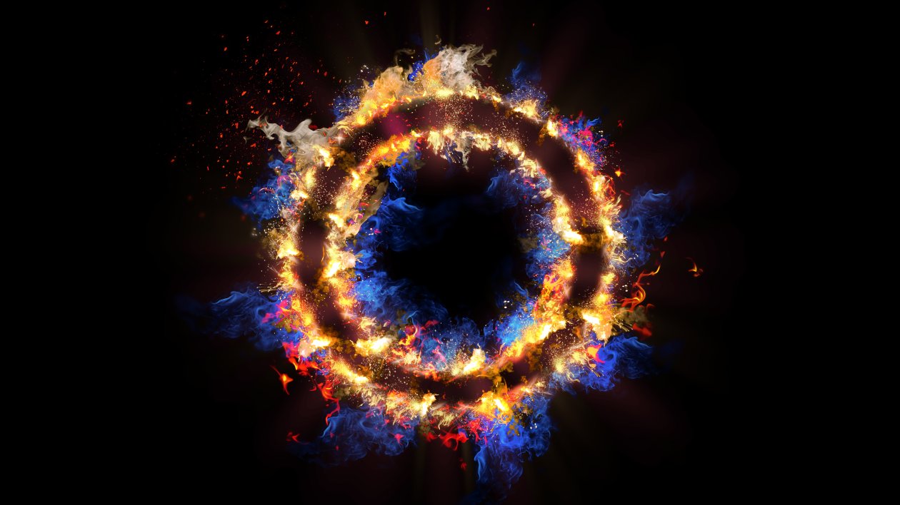 Flame Circle 3d Abstract 5k
