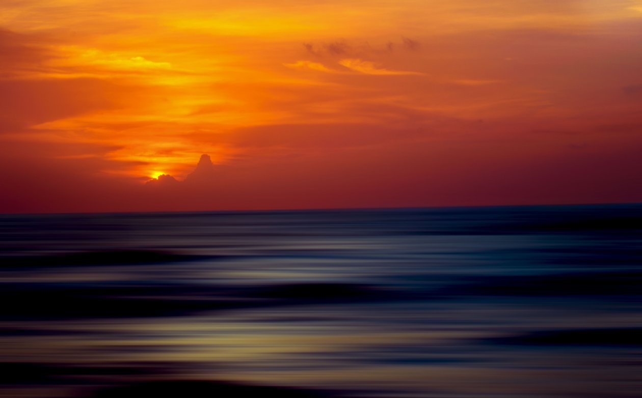 5k Ocean Sunset Ripple Effect