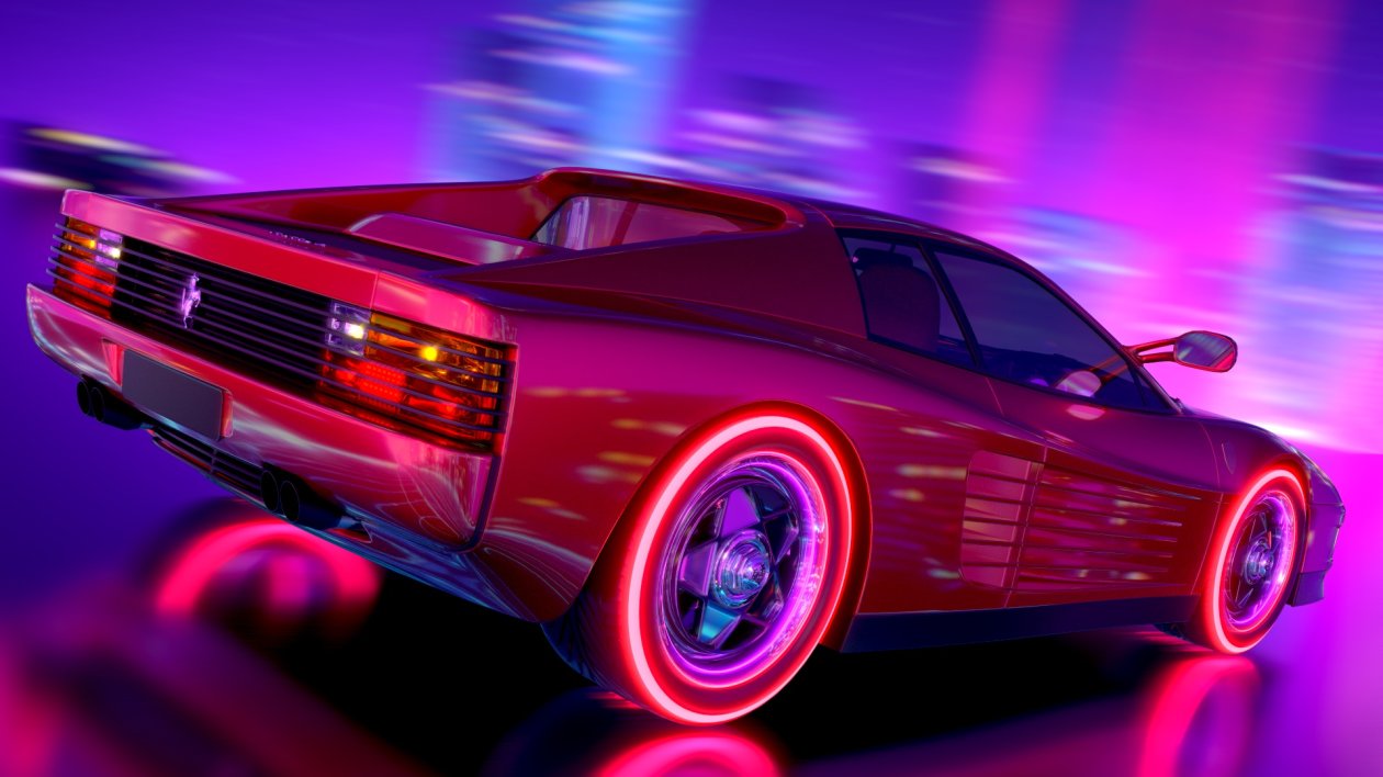 Ferrari Testarossa Retrowave
